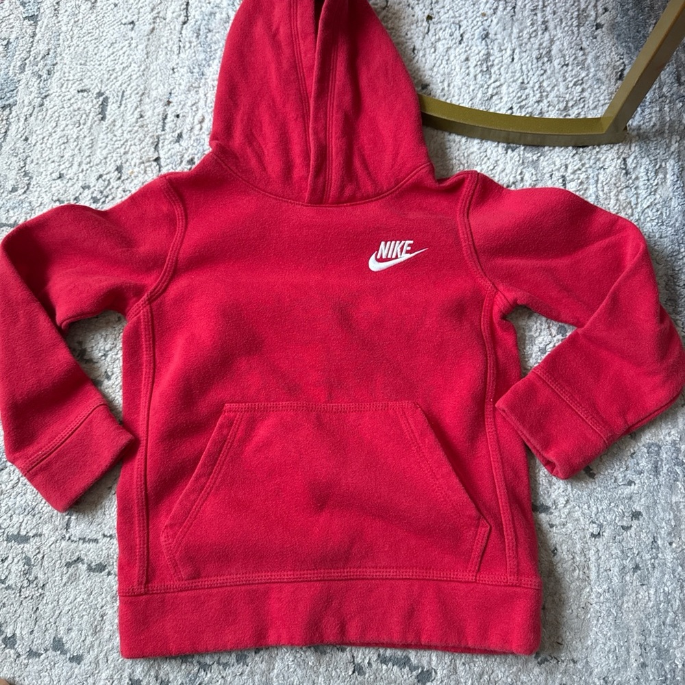 Nike Red Kids Hoodie with White Swoosh